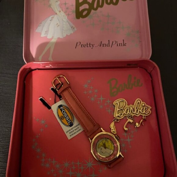 1994 Barbie 35th Anniversary Pretty In Pink Fossil Watch - Picture 1 of 10